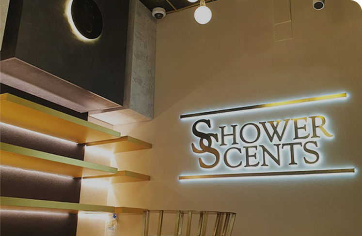 Interior LED lighting showcase