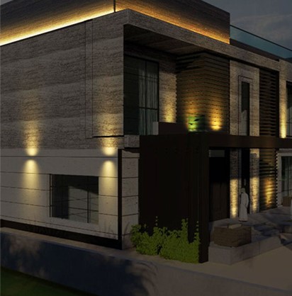 Modern building with LED lighting
